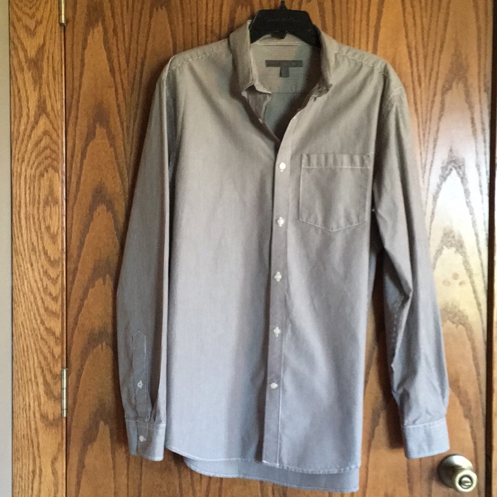 Old Navy beige pinstriped button down